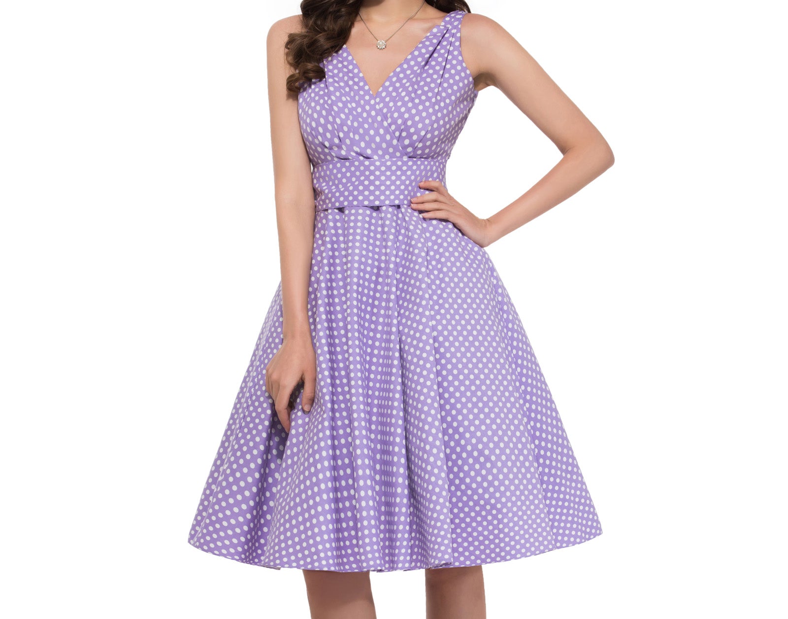 Lavender polka dot dress best sale